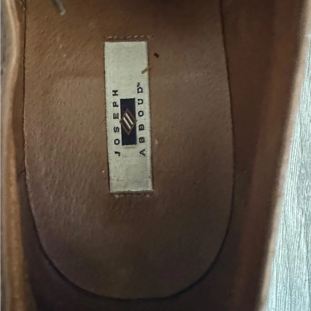 Joseph Abboud Tan and Brown Leather Derby Shoes